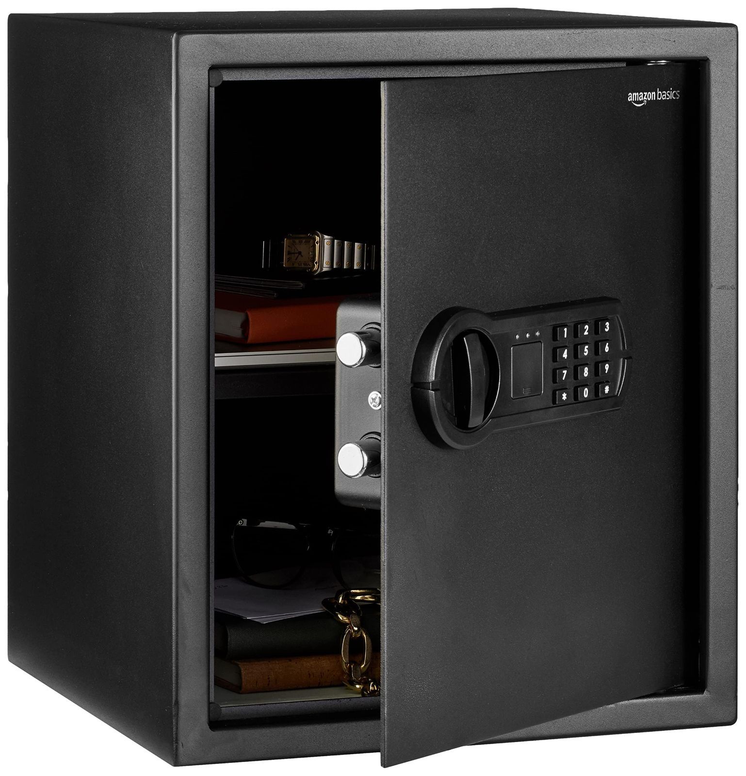 新着商品 43L ブラック 品を安全に保管 幅35cm ジュエリー 書類 x 電子式 プログラム 奥行33cm 金庫 x ホームセキュリティ スチール 高さ42cm ベーシック