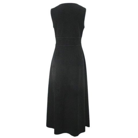 【ザラ】ハイネック ノースリーブ ロング ワンピース ストレッチ L 黒×黄 ZARA - 【ザラ】ハイネック ノースリーブ ロング ワンピース