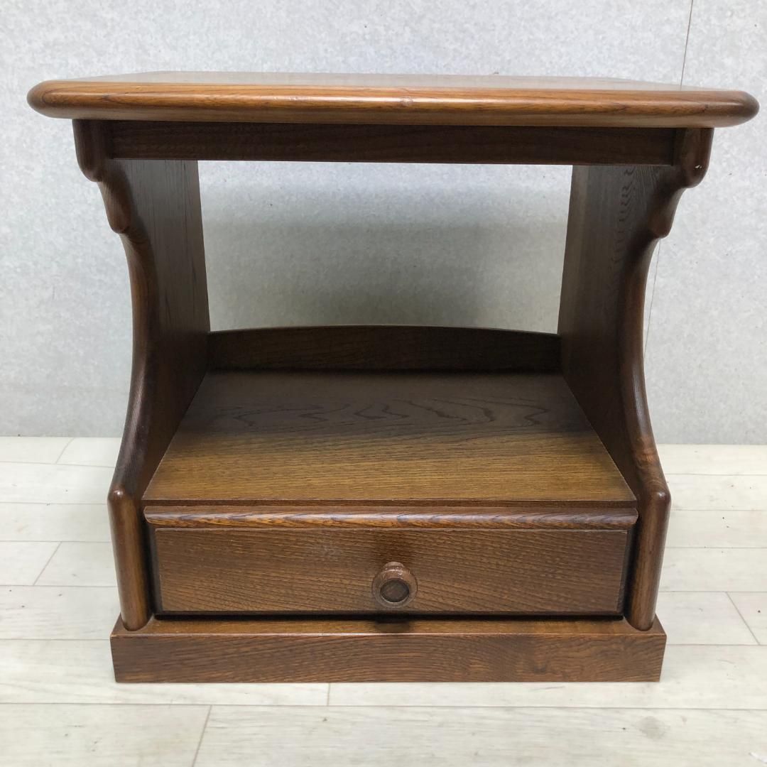 カリモク Karimoku 木製 ナイトテーブル サイドテーブル 引き出し付き 回転ローラー付 レトロ クラシック 家具 251016-10