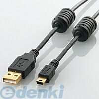 ELECOM エレコム U2C-MF10BK フェライトコア付きUSB2．0ケーブル 1．0m U2CMF10BK A-miniBタイプ 1m ブラック  USBケーブル パソコン周辺機器【沖縄離島販売不可】 - メルカリ