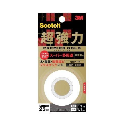 3Mスコッチ超強力両面テーププレミアゴールドスーパー多用途1m1巻KPS-25