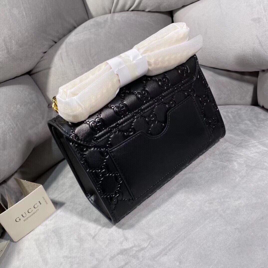 Gucci バッグ ブラック GUCCI Dollar Calfskin Interlocking G Crossbody Bag Black