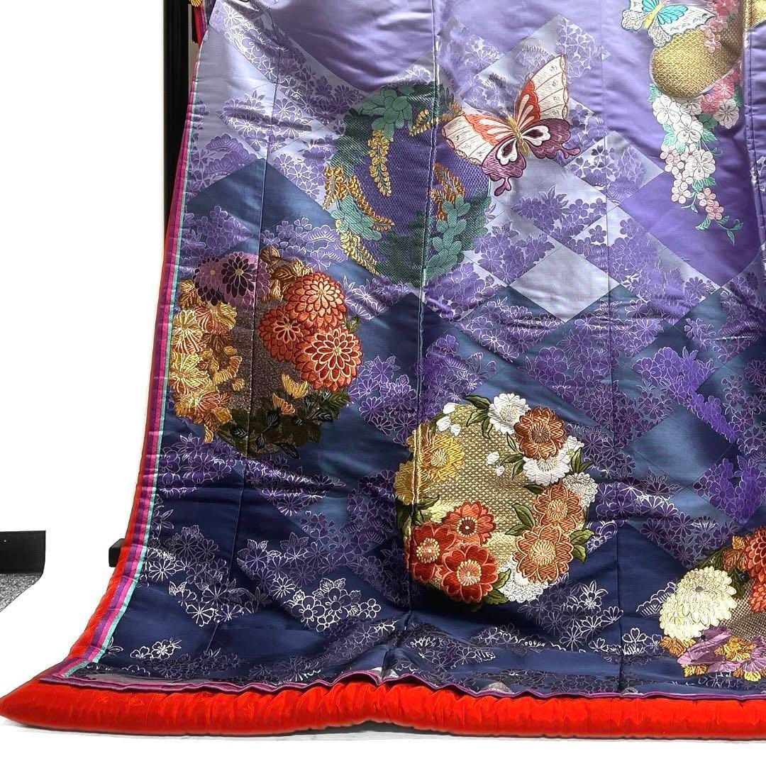 森英恵 HANAE MORI 色打掛 花紋 蝶 ヱ霞 菱 着物 032a① d - メルカリ