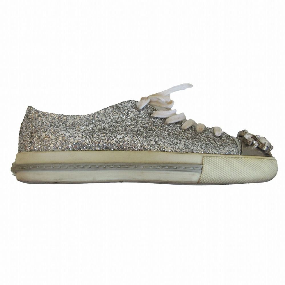 miumiu ミュウミュウ 5E8558 ビジュー グリッター スニーカー シューズ