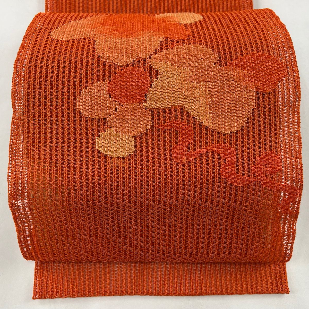 名古屋帯 秀品 夏帯 八寸名古屋帯 松葉仕立て 縞 水色 正絹