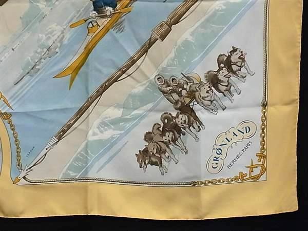 お値下げ◆HERMES スカーフ カレ90 グリーンランド 犬ぞり イヌイット HERMES エルメス スカーフ カレ90 GRONLAND グリーンランド