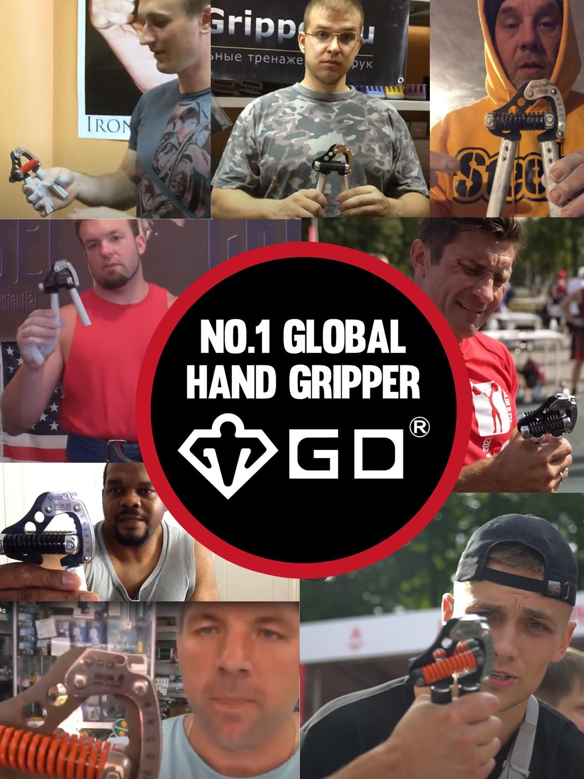 GD IRON GRIP ハンドグリップ 握力トレーニング 負荷調整とグリップ幅調整が