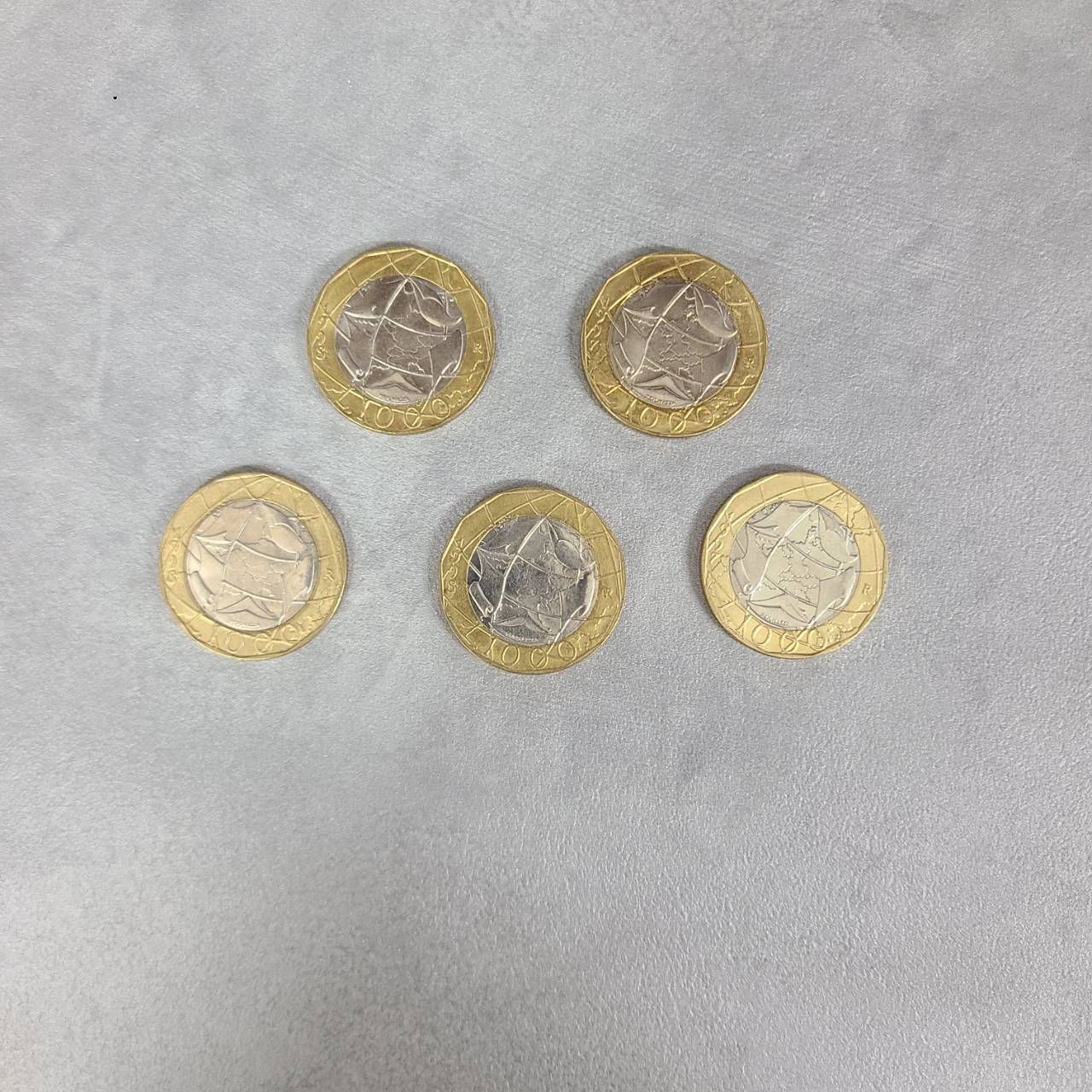 1000リラ コイン イタリア バイメタル ５枚set 旧硬貨 古銭