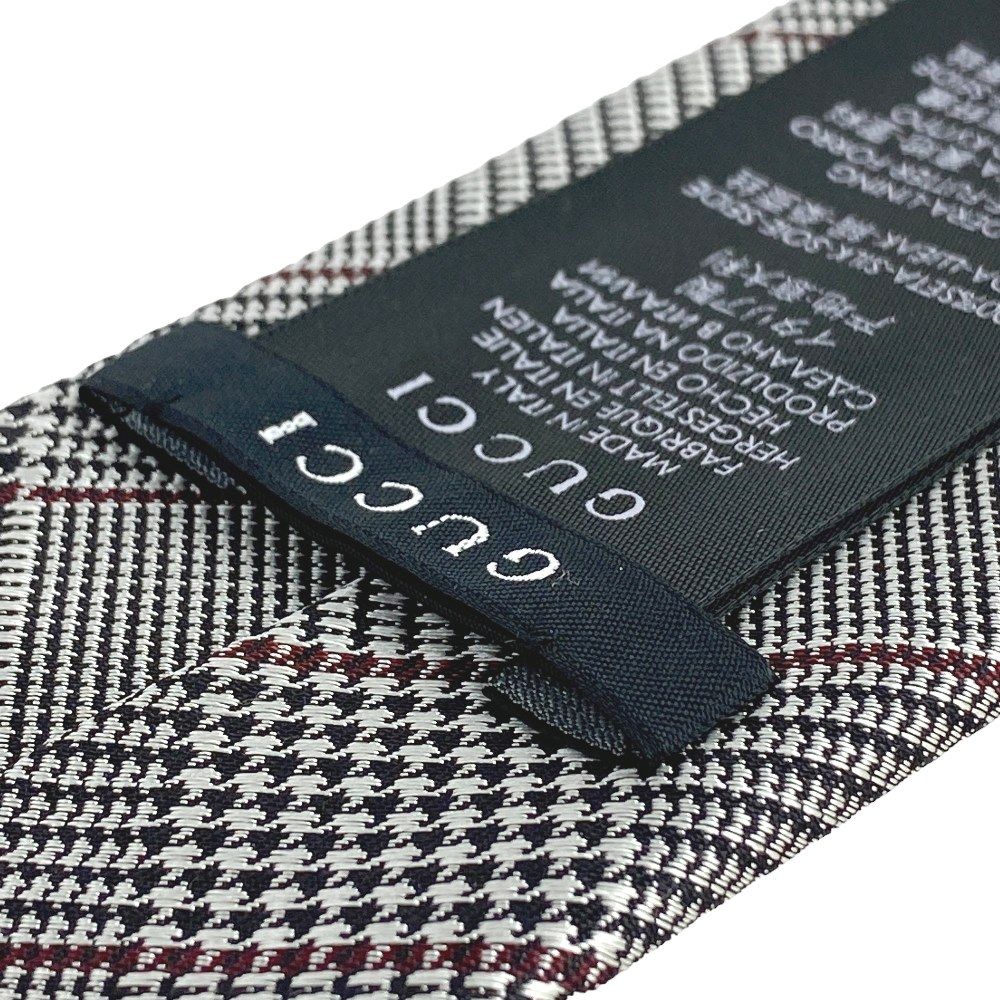 □未使用□ グッチ ネクタイ スーツ ビジネス ファッション 千鳥柄