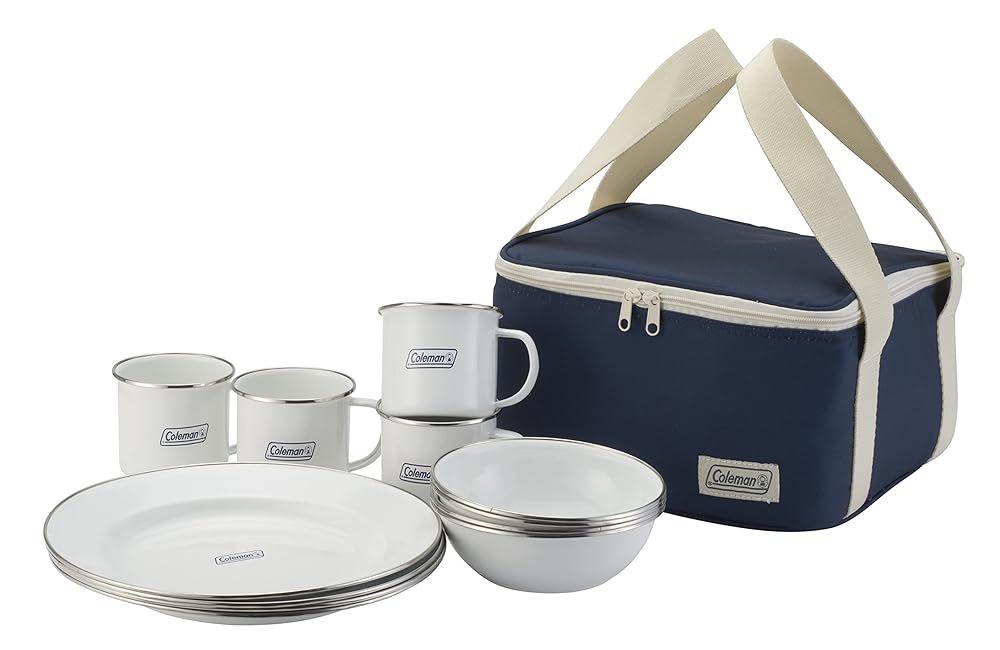 Coleman コールマン 食器セット エナメルディッシュウェアセット 4人分 収納ケース付 2000032362