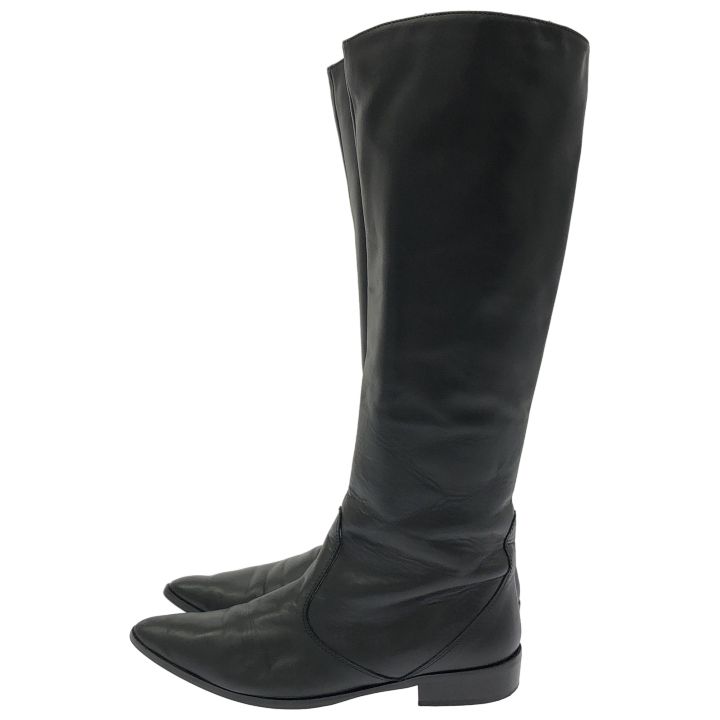 美品 FABIO RUSCONI ロングブーツ 黒 ニーハイ ストレッチ 37 ファビオ