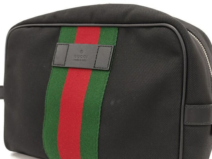 GUCCI セカンドバッグ シェリーライン キャンバス ブラック 630916