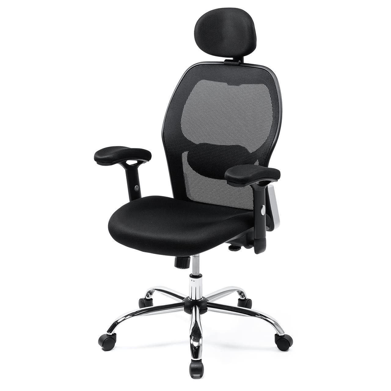 数量 ブラック 150-SNCM028 肉厚クッション ヘッドレスト ランバーサポート 可動式アームレスト ロッキング ハイバック メッシュ オフィスチェア サンワダイレクト
