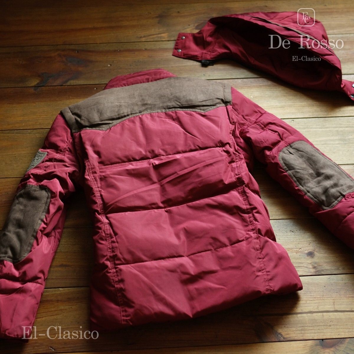 新品□限定 *De Rosso* 白羽毛80% ミリタリー ダウンジャケット 赤