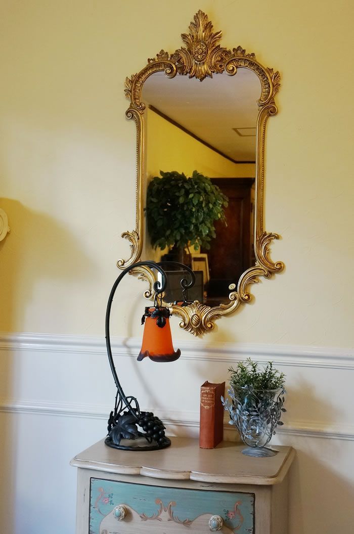 鏡 壁掛け イタリア製 クラシックスタイル 壁掛けミラー ゴールド 鏡