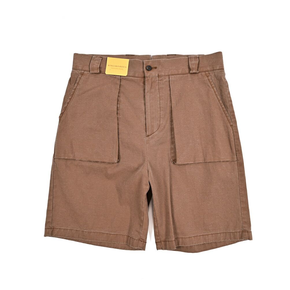 BERWICH ベルウィッチ BER_MUDA バミューダショーツ ノータック ベイカーハーフパンツ 春夏 コットン リネン ブラウン イタリア製 424247