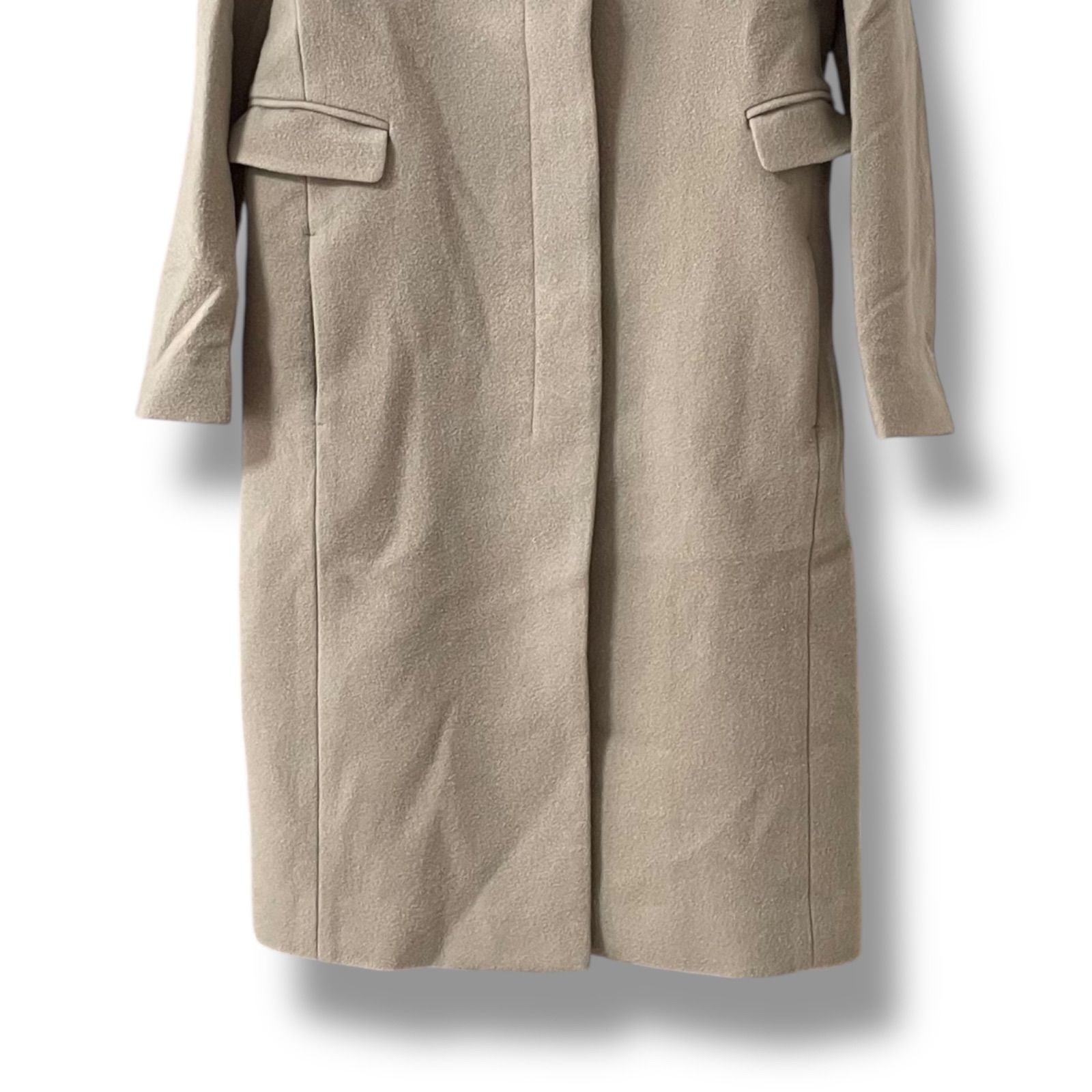SLOBE IENA スローブイエナ グレージュ ノーカラーコート ウール100 