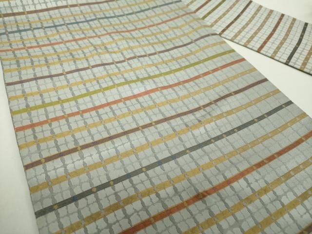 平和屋着物 全通柄九寸名古屋帯 格子 正絹 DAAY1649ps