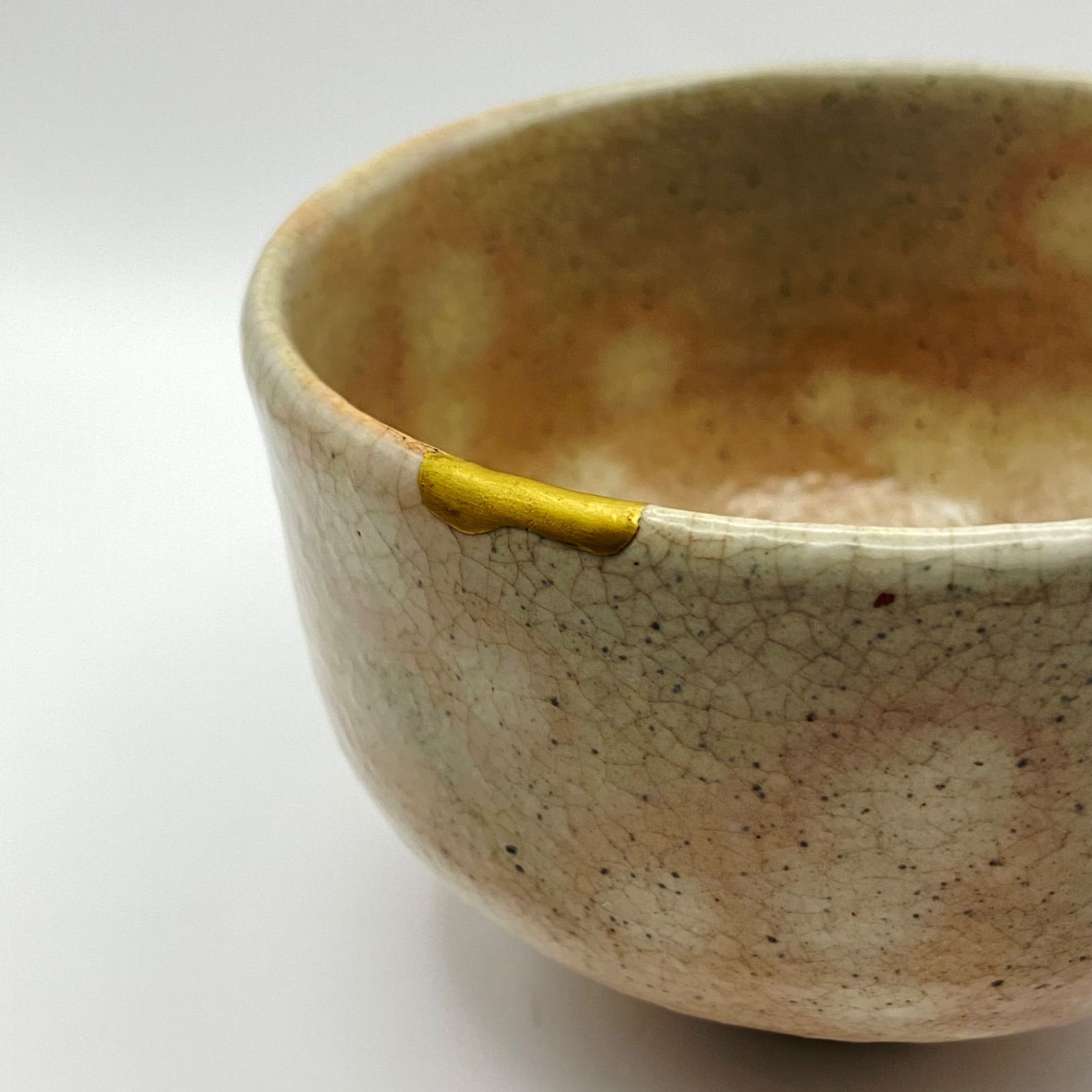 茶道具 京焼 坂野光伸 金文数茶碗 10客 京焼 坂野光伸造 金波文数茶碗