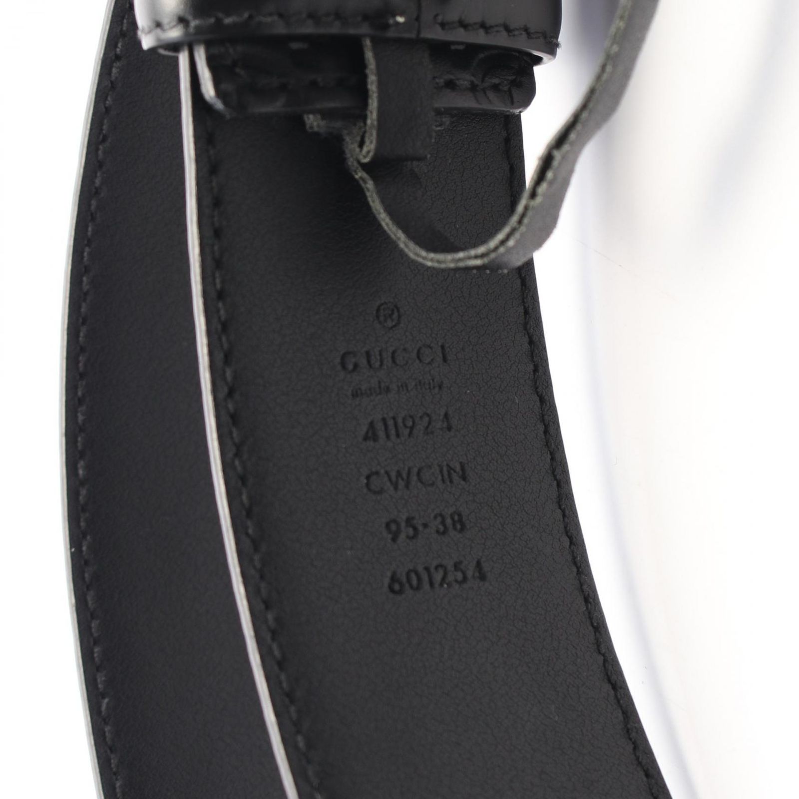 【未使用】グッチ　ベルト　411924　インターロッキング　グッチシマ　黒 GUCCI グッチ ベルト GGレザー グッチシマ インターロッキングG