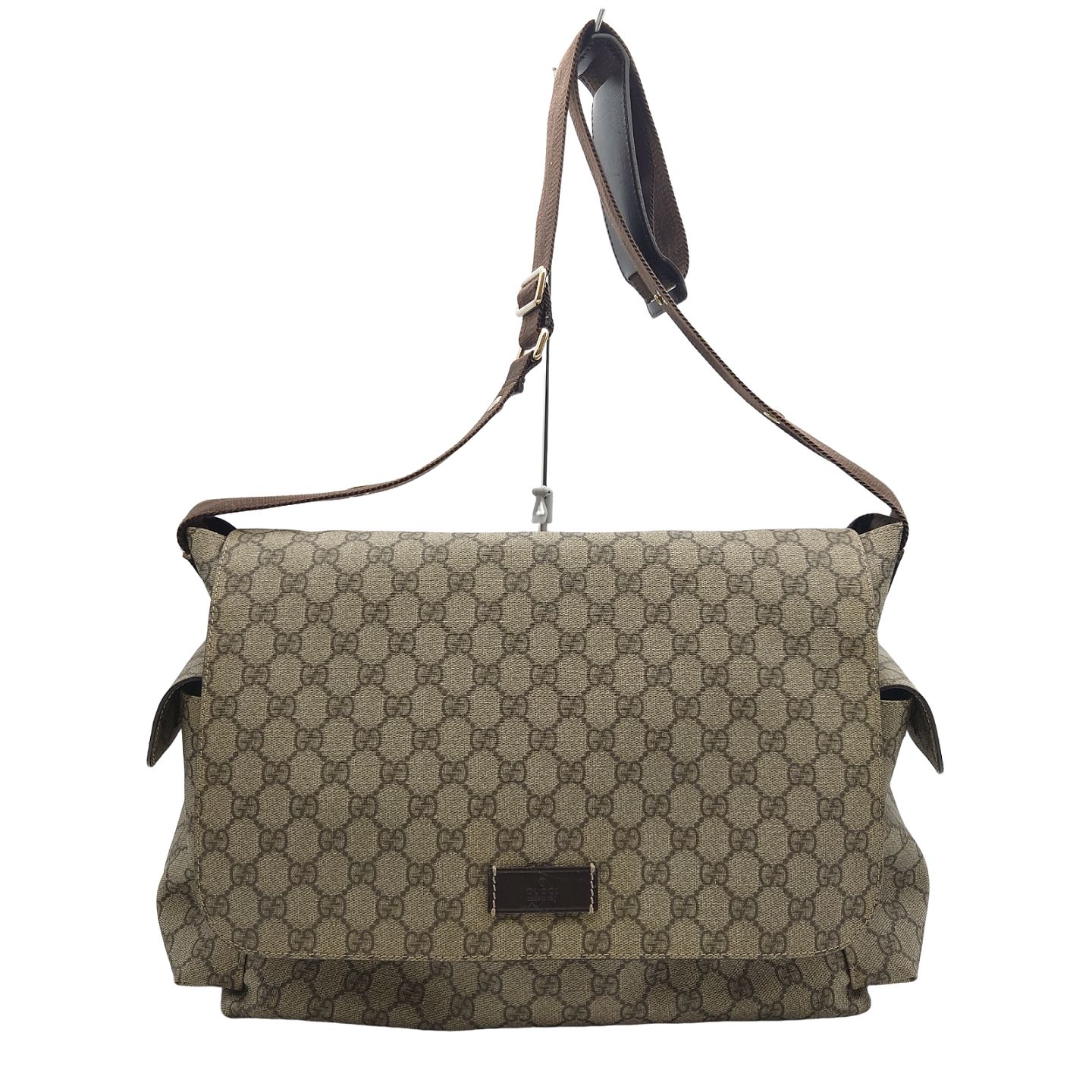 グッチ GUCCI ショルダー GGスプリーム 肩掛け 斜め掛け モノグラム GGロゴ マザーズバッグ ブラウン系 ゴールド レザー 211131 204991 メンズ レディース B品 当店通常価格139800円