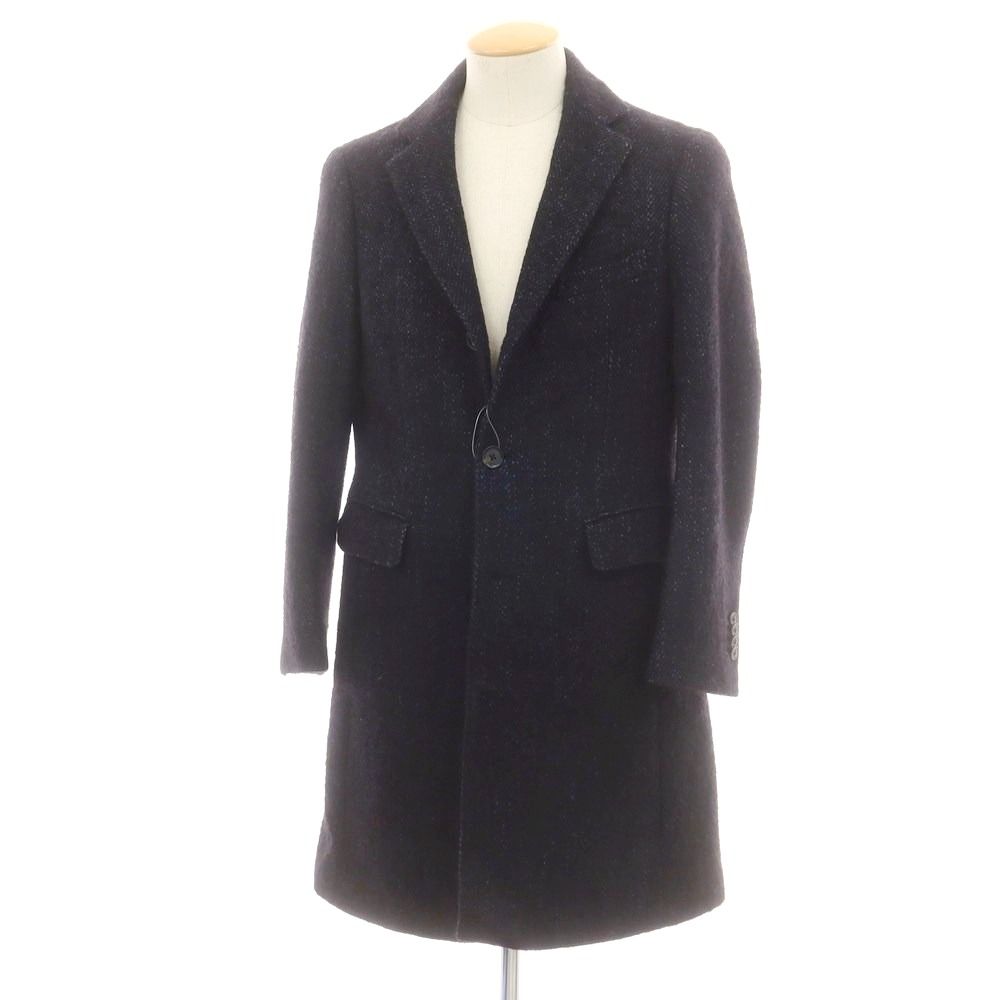 エトネ ETONNE ウールアルパカ チェスターフィールドコート ネイビー サイズS メンズ