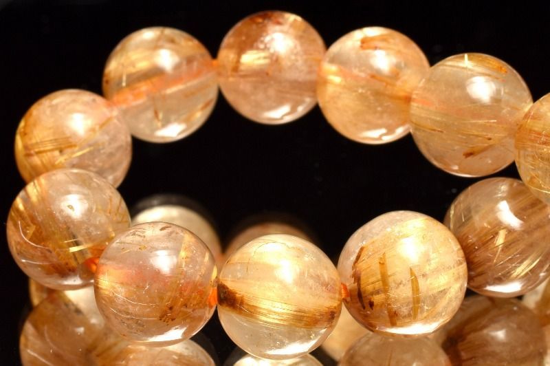 １点物 高品質 迫力金針 ゴールドタイチンルチルクォーツ 9.5mm ブレスレット パワーストーン 天然石 _MA9454 WWW_NOITHATQUANGTHANH_NET