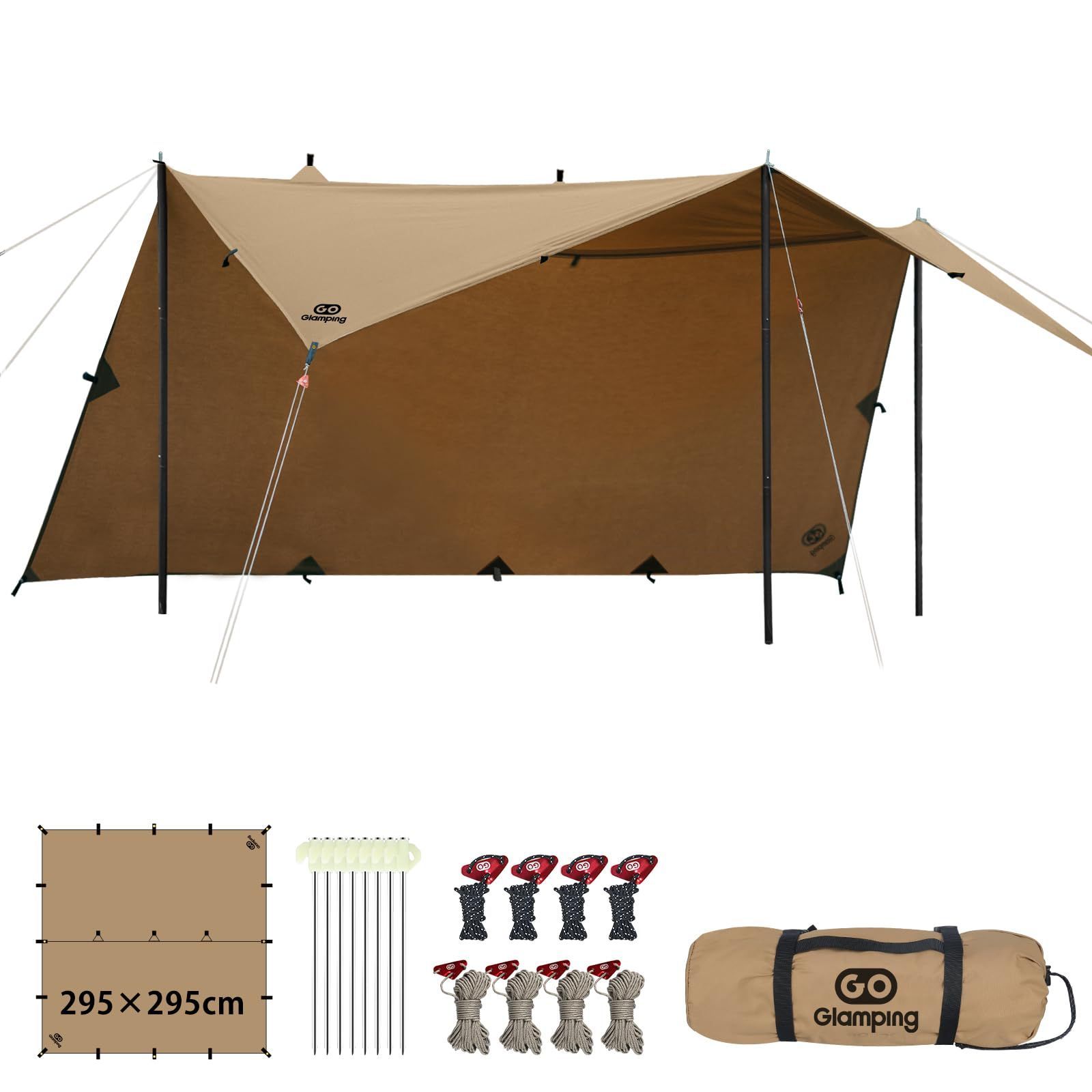 GOGlamping ポリコットン タープ ソロ用 2人用 カーキ スクエア型 81gtecVe3qL._UF350,350_QL80_.jpg