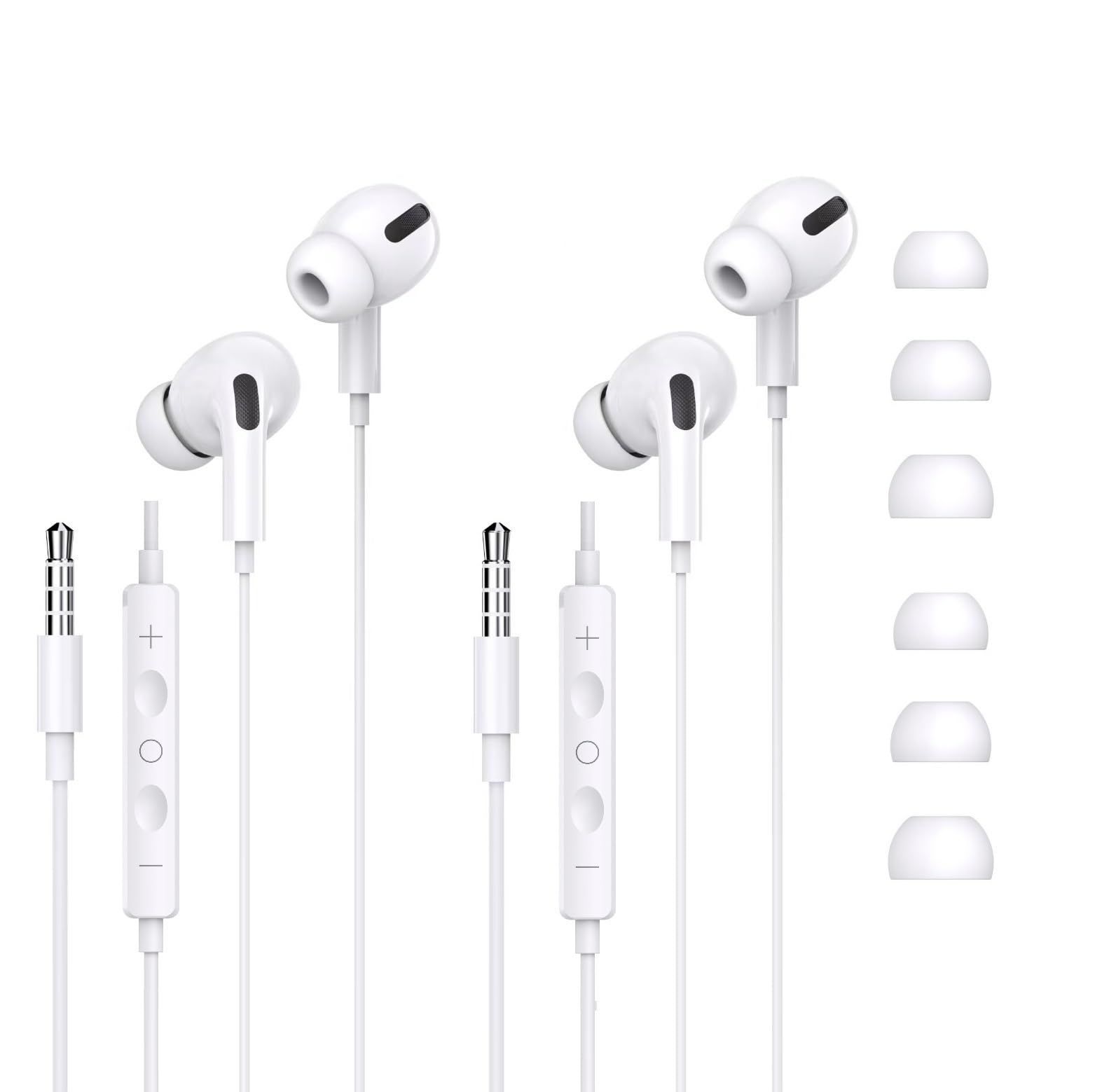 イヤホン 有線イヤホン 3.5mmジャック 2個セット 音量調整 クリア通話 有線ヘッドセットマイク内蔵 通話対応 快適な装着感 人間工学 絡み防止 小型 軽量 通勤|仕事|ランニング 遅延なし pc|Android|iPhone6|5s対応