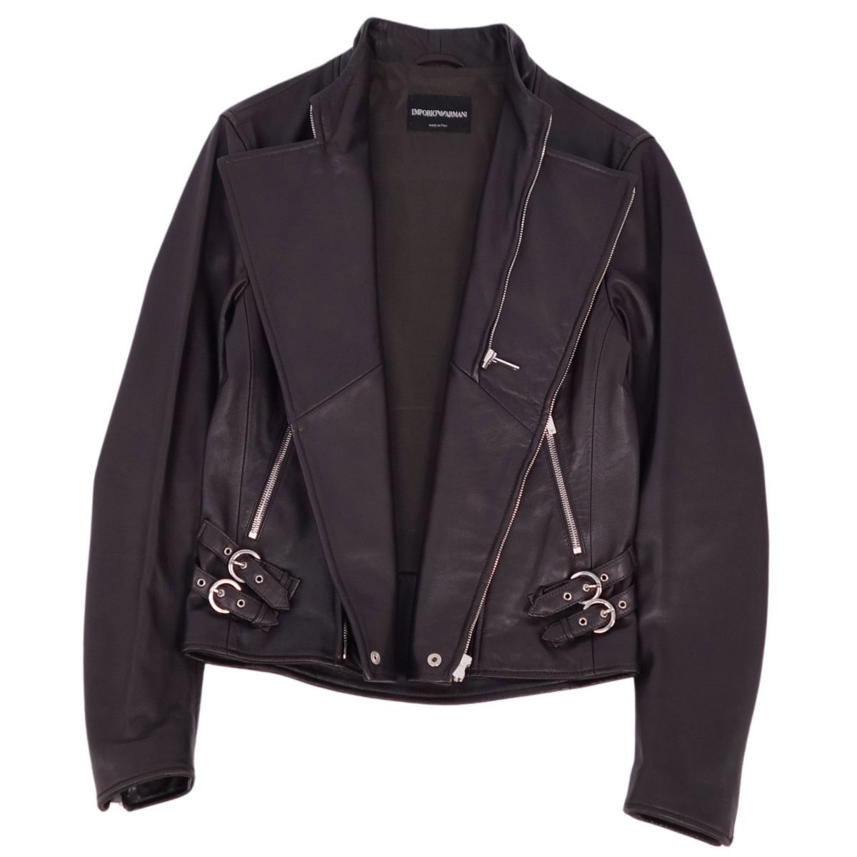 美品 エンポリオアルマーニ EMPORIO ARMANI レザージャケット ダブ 