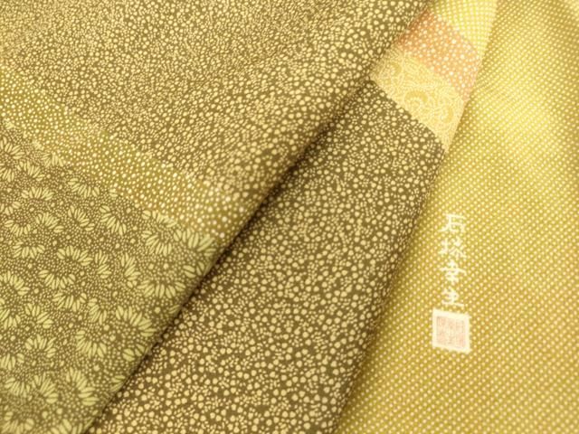 平和屋着物▽伝統工芸士 石塚幸生 小紋 単衣 成物 正絹 逸品