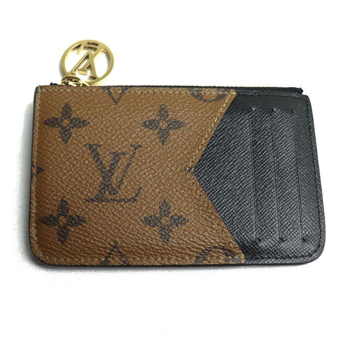 LOUIS VUITTON ルイ ヴィトン ポルト カルト ロミー コインケース モノグラム リバース ノワール×ブラウン M81912 ICチップ レディース