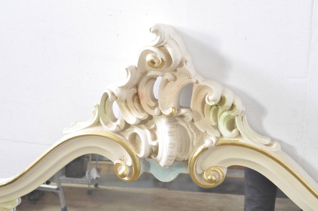 管306☆イタリア製☆木製手彫り彫刻☆アンティーク☆ウォールミラー