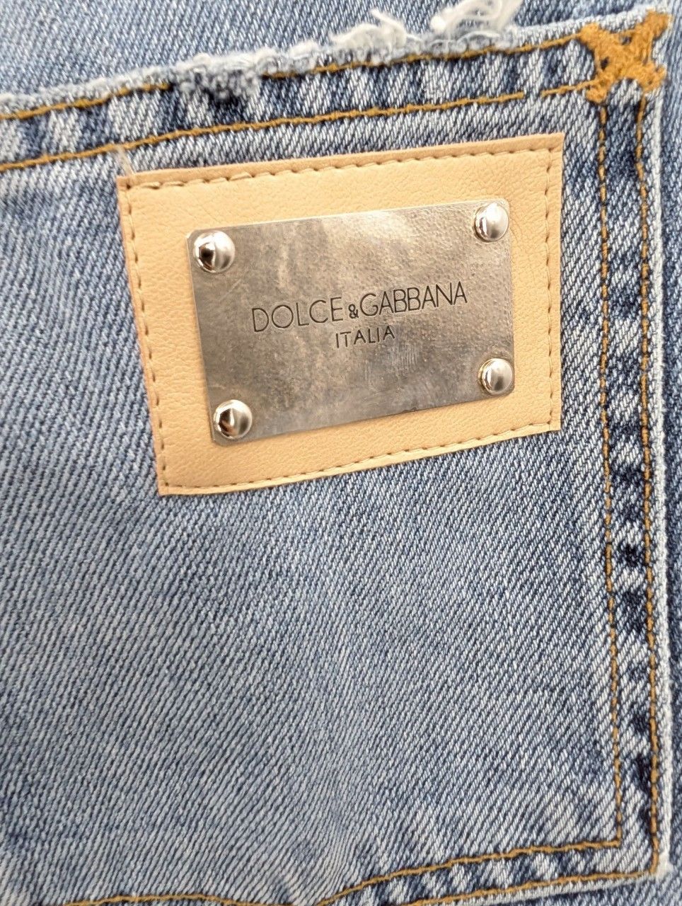 DOLCE&GABBANA ヴィンテージ デニムパンツ イタリア製 ダメージ加工 44 