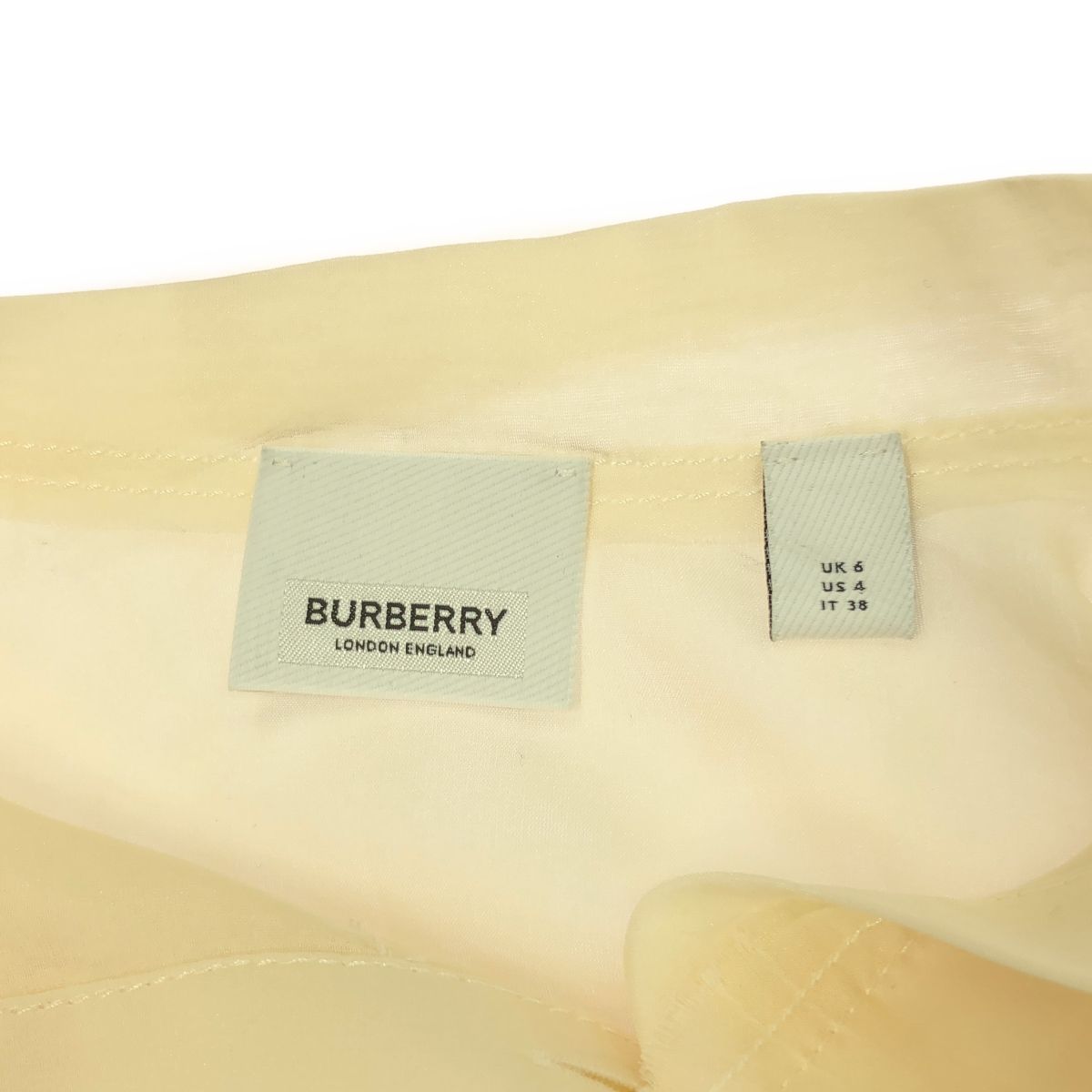 【人気No.1】 BURBERRY バーバリー 8024155 シルクシアーブラウスシャツ Tシャツ(長袖+七分)