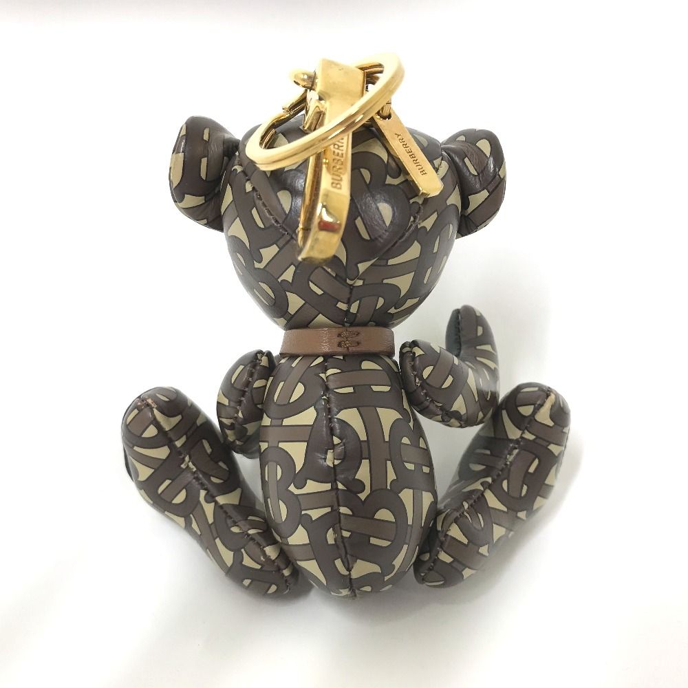 【美品】BURBERRY　TB柄　レザー　テディベア　トーマスベア　キーホルダー BURBERRY バーバリー キーホルダー TB トーマスベア レザー
