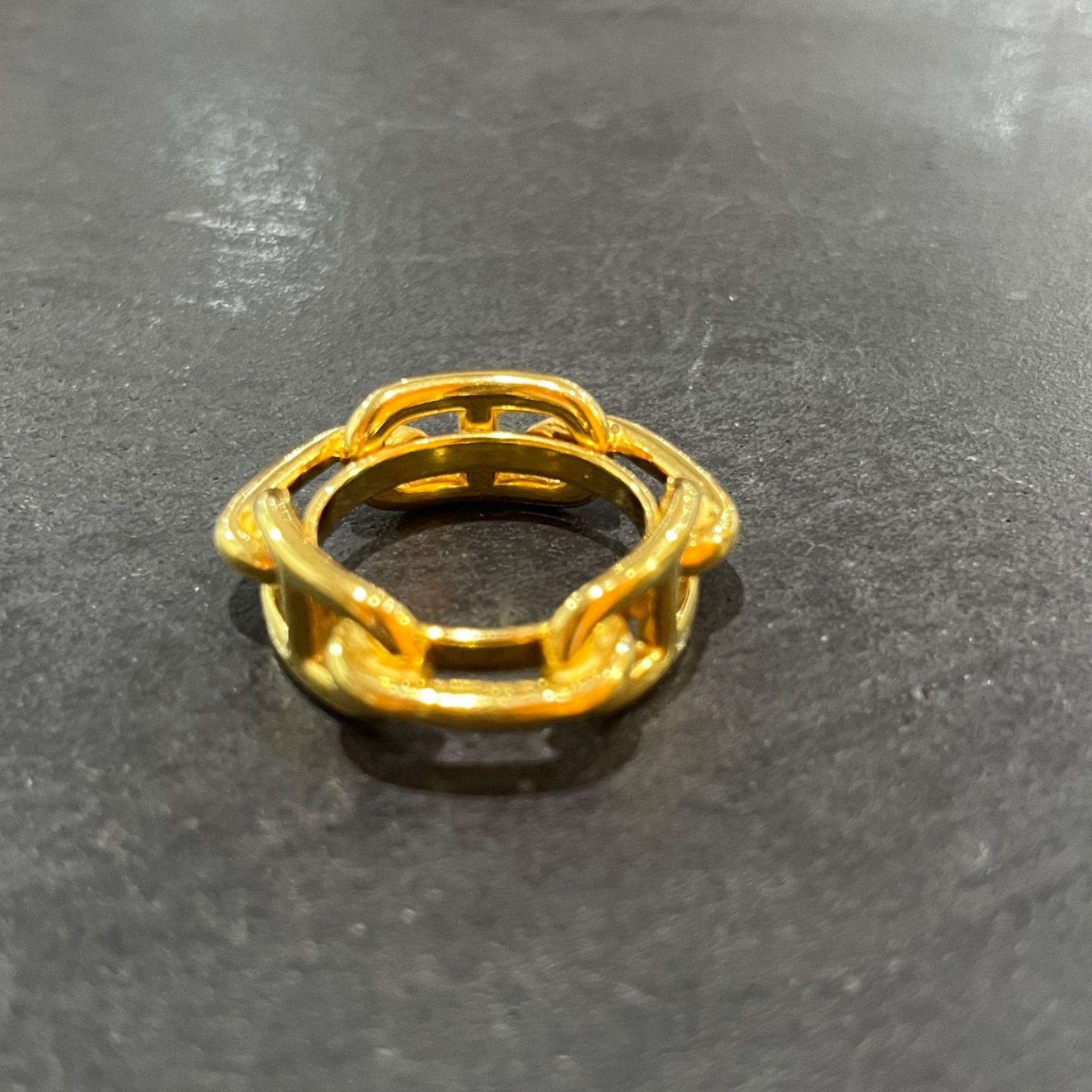 1EM51 HERMES エルメス スカーフリング リング スカーフ ゴールド HERMES エルメス スカーフリング シェーヌダンクル ルガテ レディース