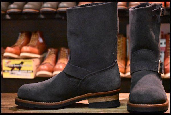 【8D 美品 BEAMS別注 11年】レッドウィング 8254 ネイビー スエード エンジニア スチールトゥ ビームス ブーツ redwing HOPESMORE【EQ320】