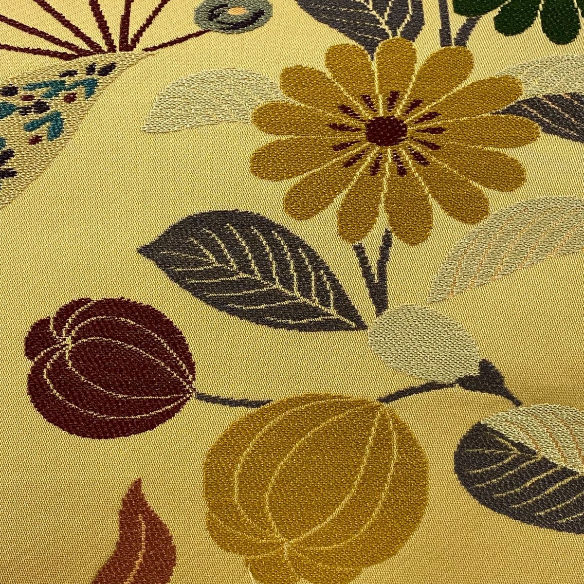 中古美品 袋帯 唐草花模様 金×緑系■N70805-6 中古美品 袋帯 唐草花模様 金×緑系□N70805-6 中古美