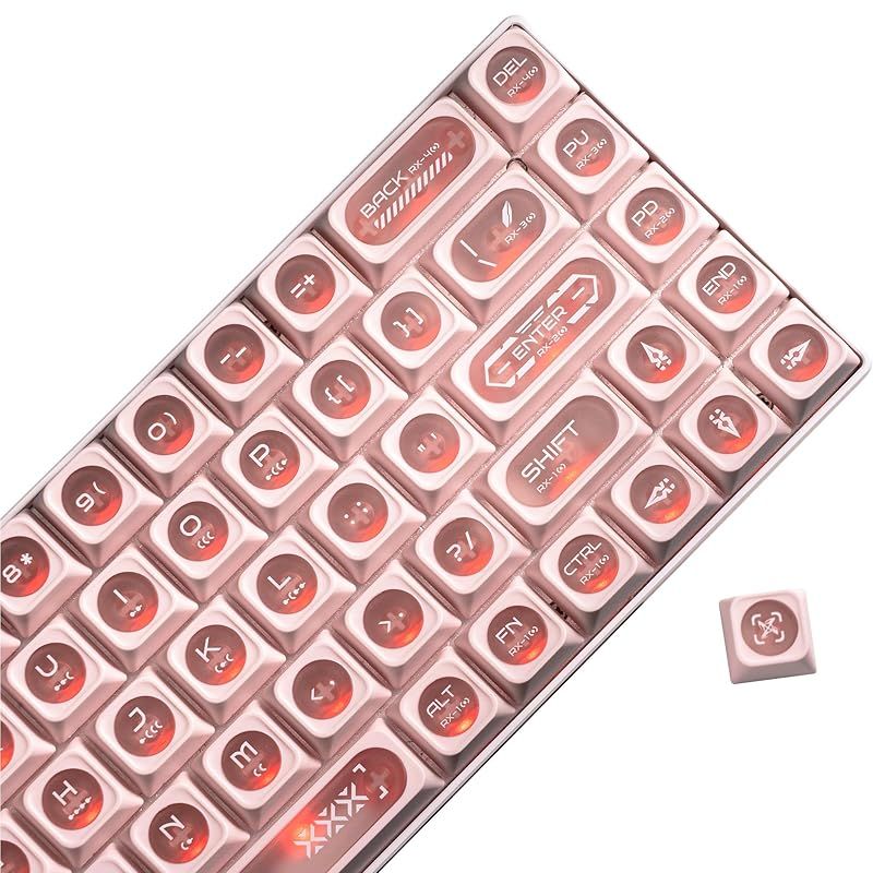 XVX ピンク透光キーキャップ ? 136 鍵 透過型ピンク「猫目」デザイン