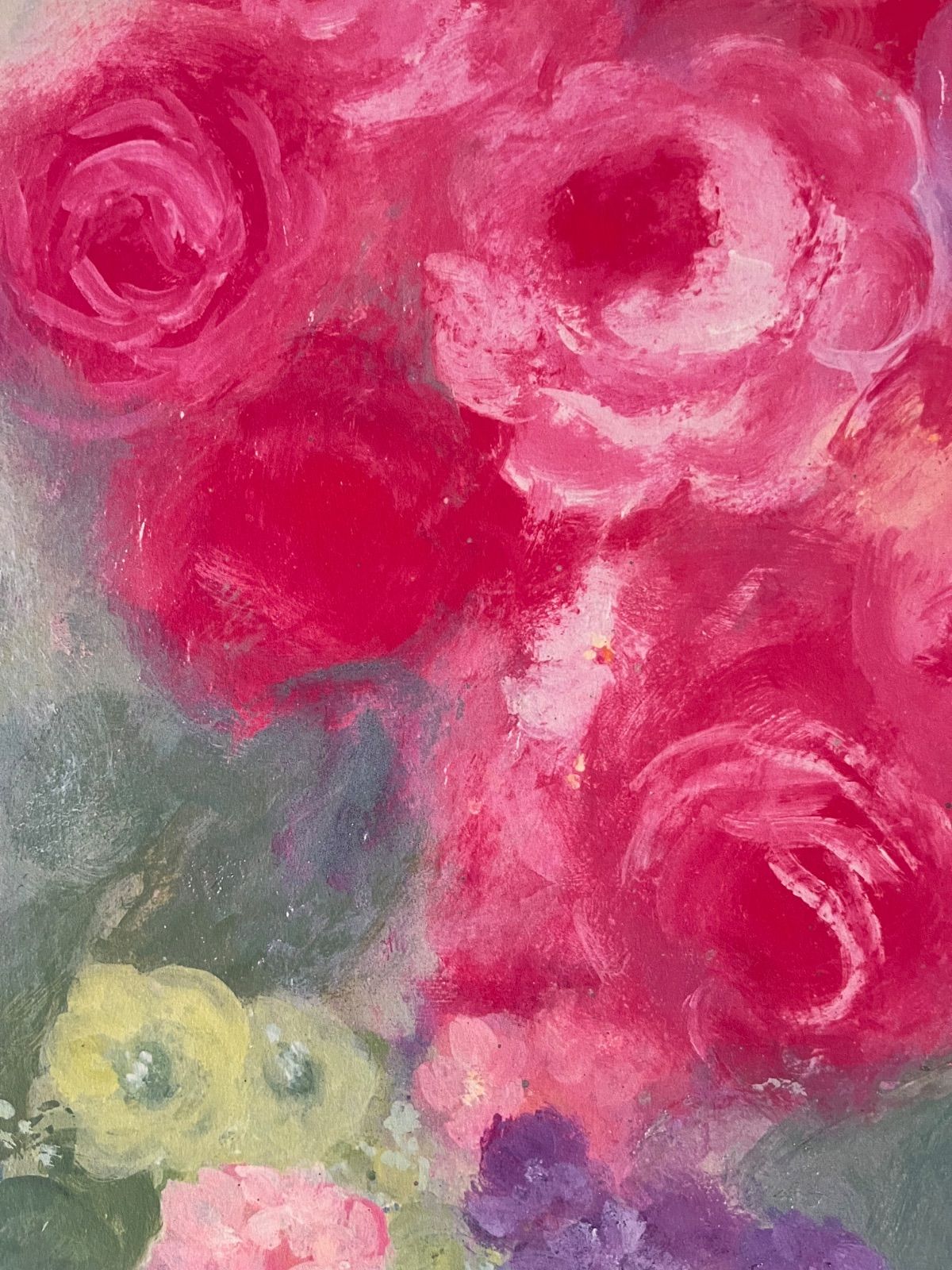 額装済み版画 人気作品「午後のバラ」 ジニー・キム 直筆サイン