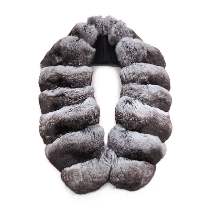 チンチラ 大き目 サイズ 日本製 マフラー ストール 最高級毛皮 リアル
