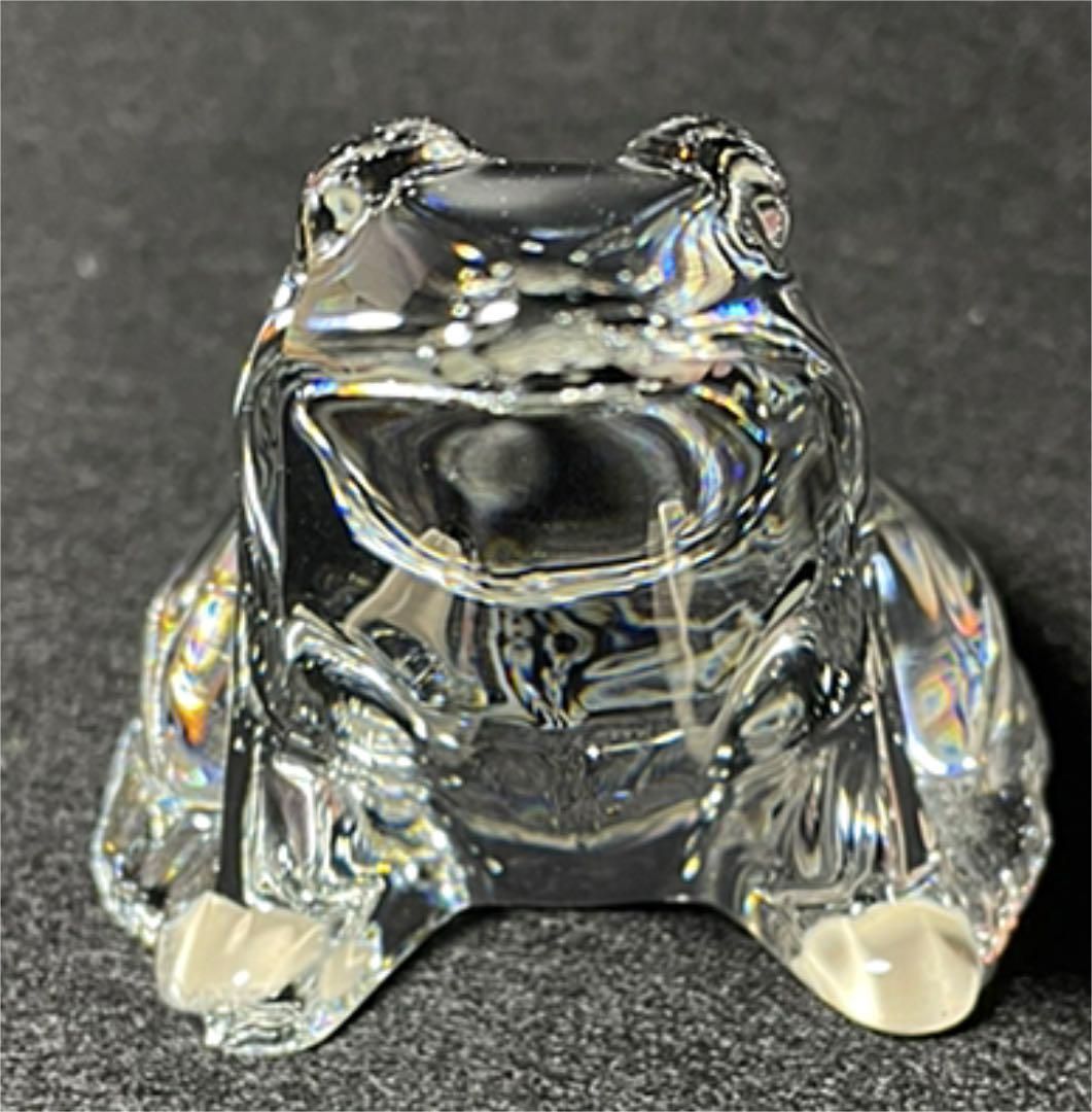 美品】【光の造形】バカラ Baccarat カエル 置物 ペーパーウェイト