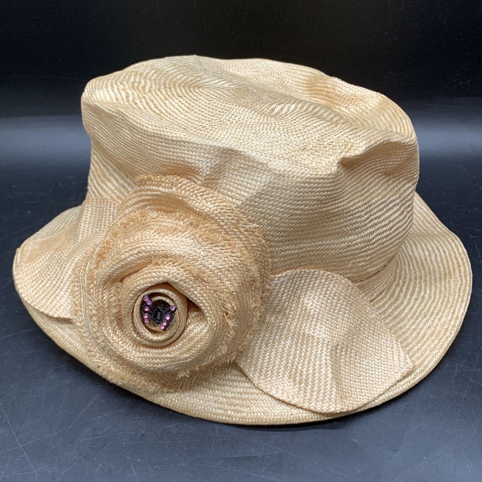 O341 chapeau le fou 日本製 生成り クロッシェ リボン付き クラシック 帽子 麦わら帽子 ぼうし レディースハット