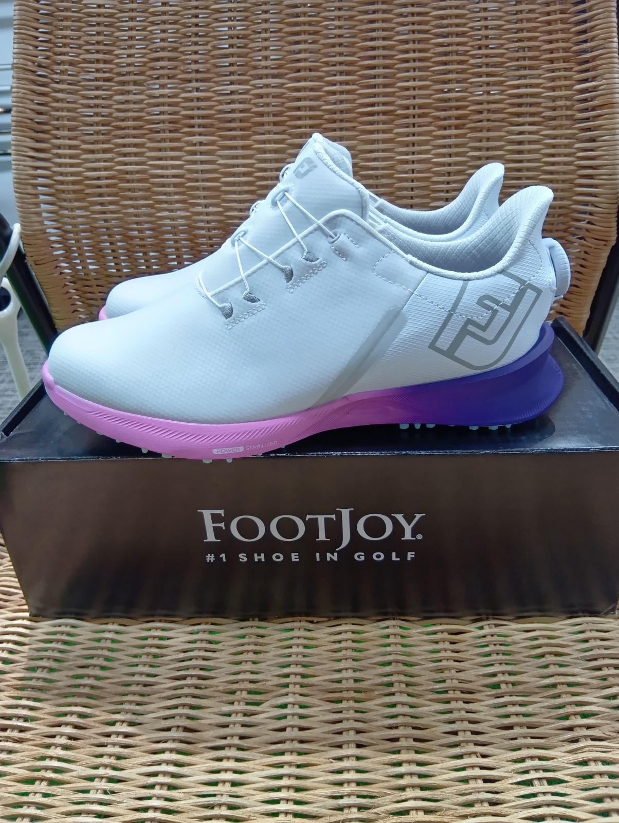 LdSh フットジョイ フューエル スポーツ ボア レディース スパイクレス ゴルフシューズ 90573 ホワイト ピンク モデル