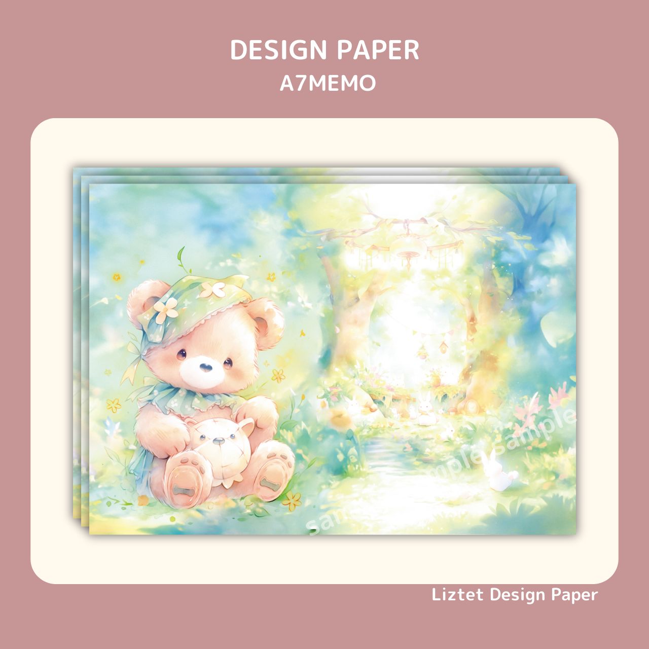 4 LizBear / A7 Designpaper Memo / 8種類 240枚set - メルカリ