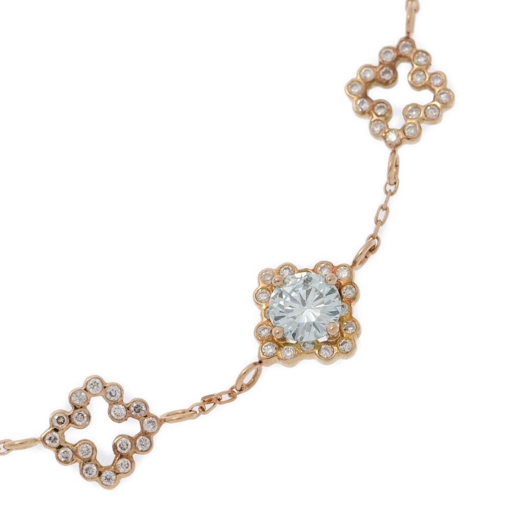4℃　フラワーダイヤモンド　ブレスレット　K18WG 花/フラワー ダイヤモンド(ピンクダイヤモンド含む) 計1.00ct
