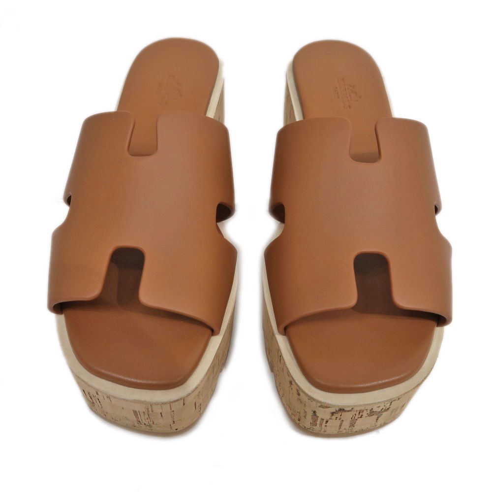 名東】エルメス エズ サンダル サイズ39 レザー コルク