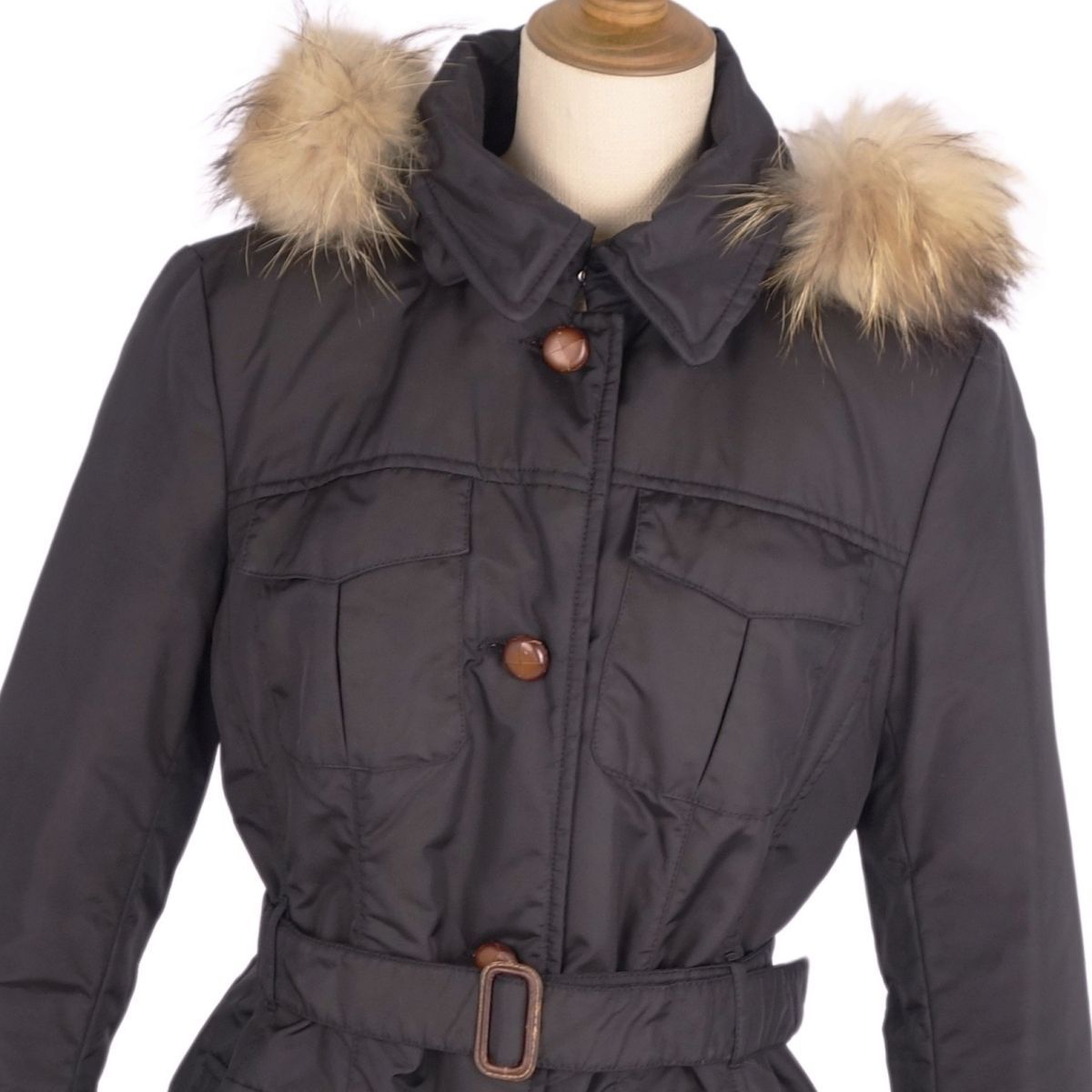 ✨極美品✨S Max Mara ダウンコート ブラウン フード ファー 美品 マックスマーラ S'MaxMara コート ダウンコート ラクーン