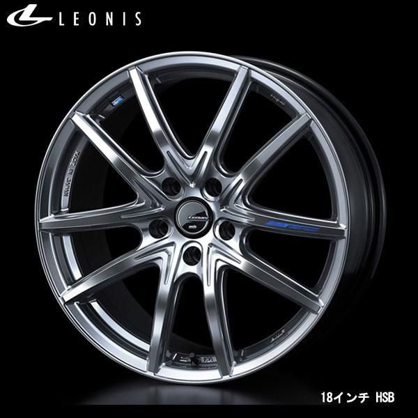 WEDS レオニス ナヴィア01 NEXT 18x7.0J+47 5H/114 HSB/ハイパーシルバーブラック (4本) 